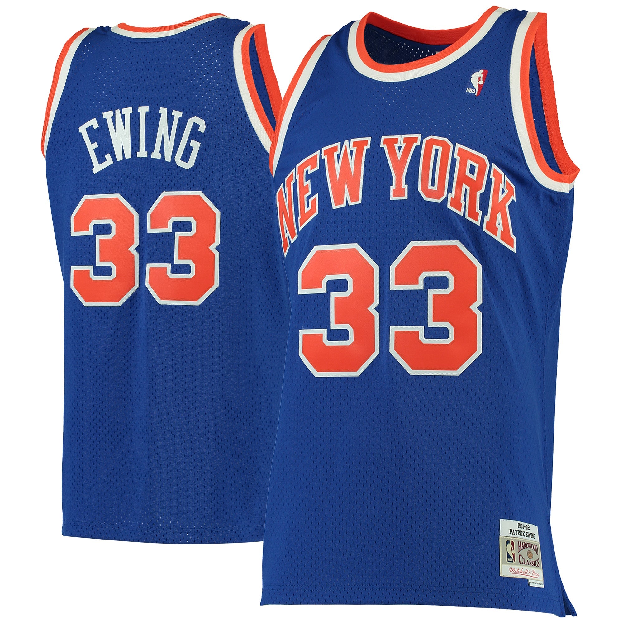 Patrick Ewing New York Knicks Mitchell &amp; Ness 1991/92 Hardwood Classics Swingman Jersey - Blue