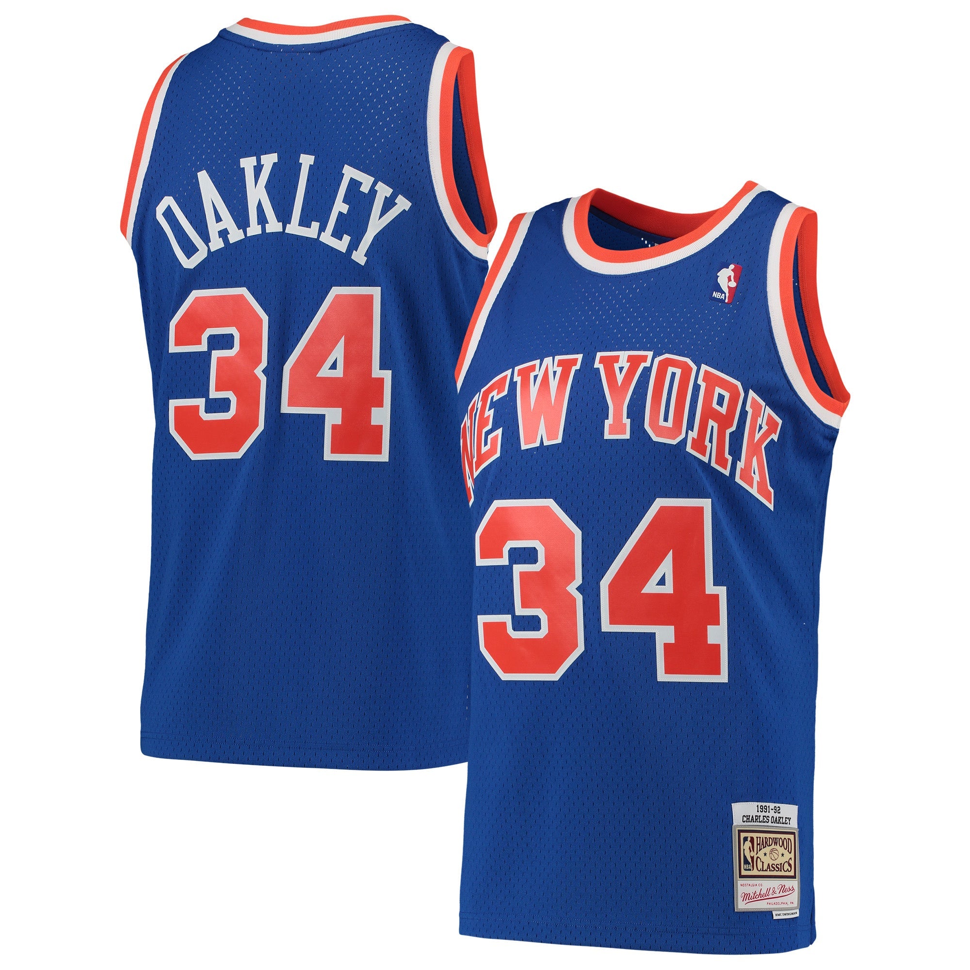 Charles Oakley New York Knicks Mitchell &amp; Ness Hardwood Classics Swingman Jersey - Blue