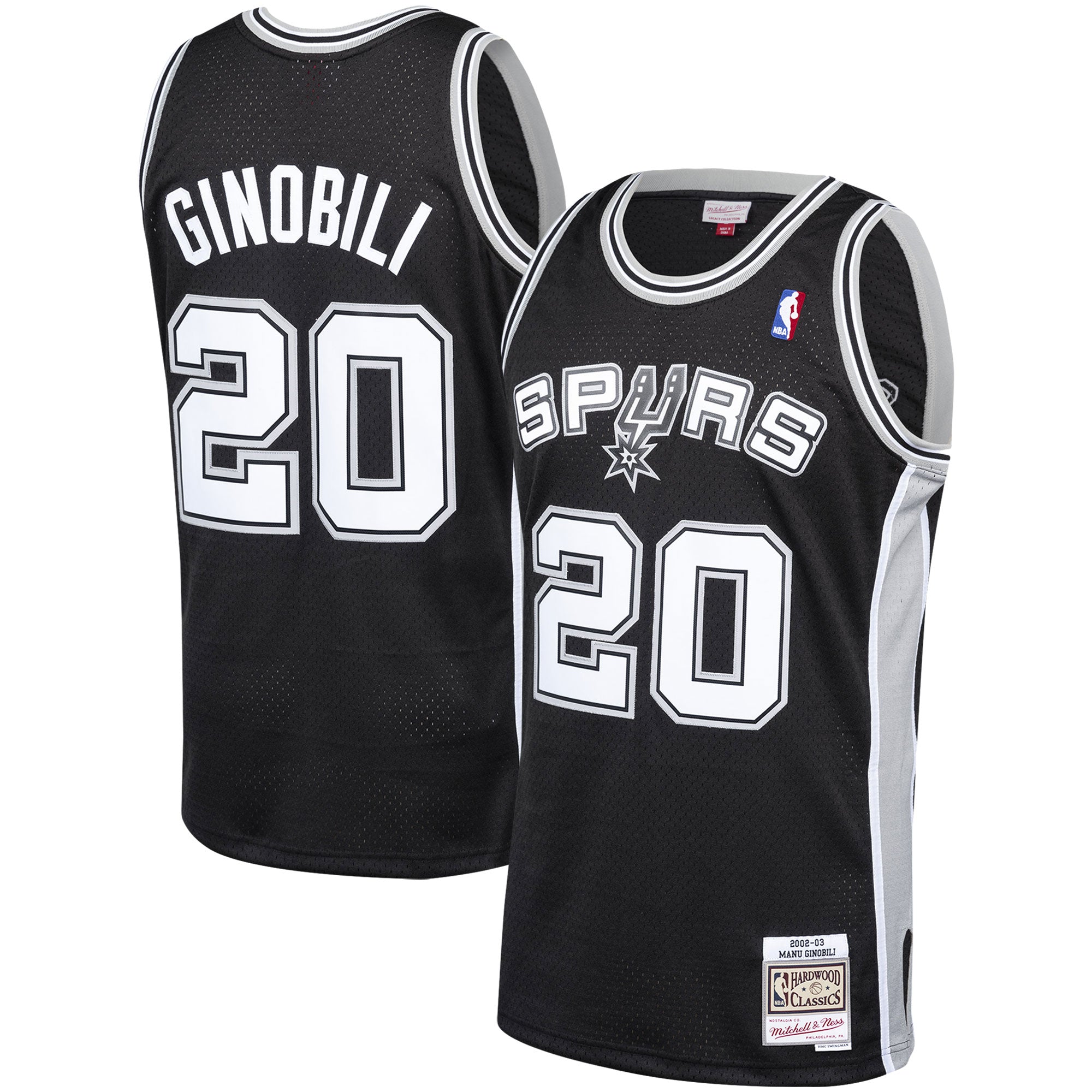 Manu Ginobili San Antonio Spurs Mitchell &amp; Ness Hardwood Classics Swingman Jersey - Black