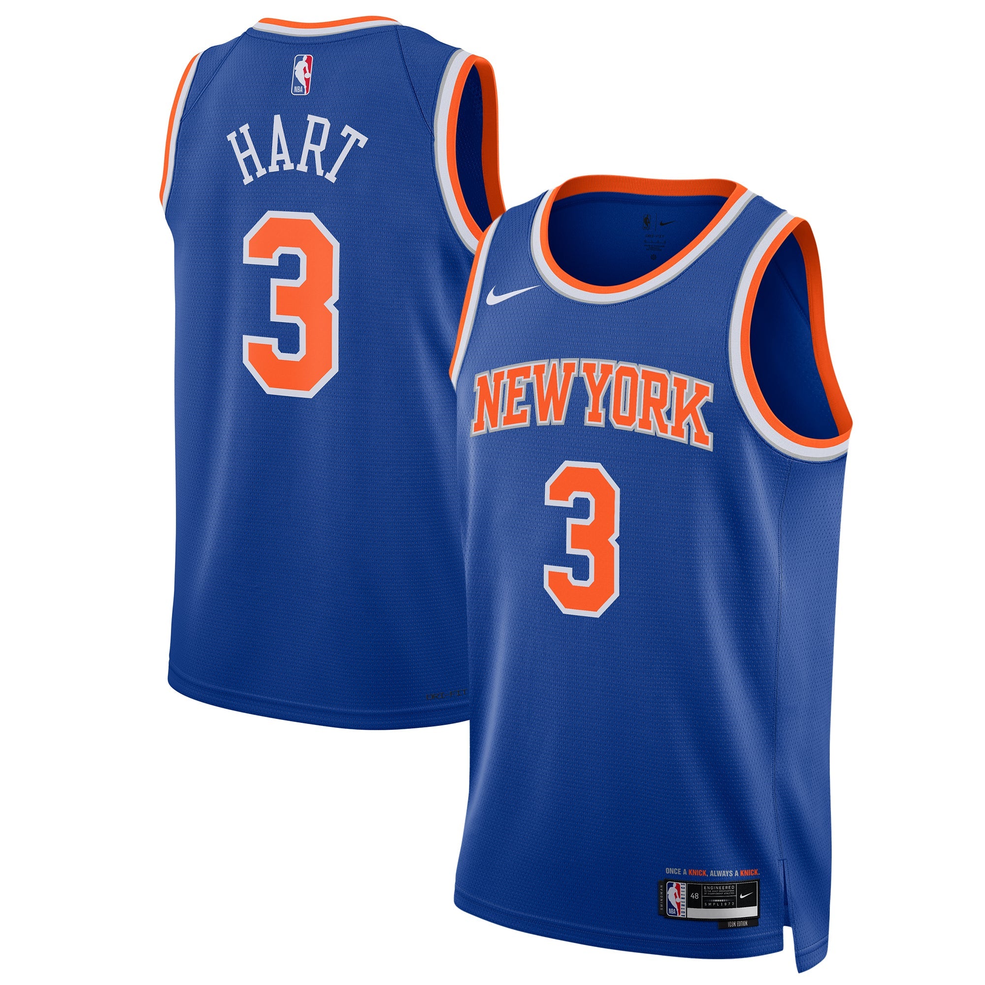 Josh Hart New York Knicks Nike Unisex Swingman Player Jersey - Icon Edition - Blue