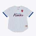 New York Knicks Mitchell &amp; Ness Head Coach Pinstripe Mesh Full-Button Baseball Jersey - White
