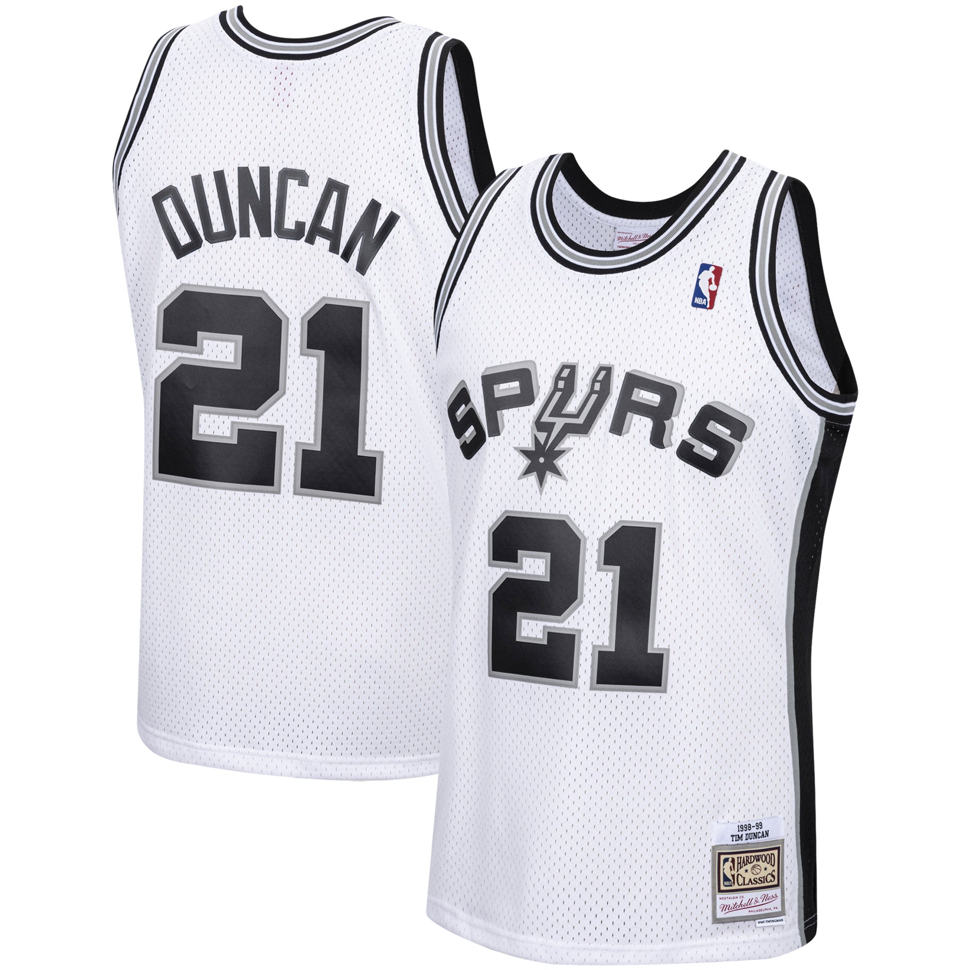 Tim Duncan San Antonio Spurs Mitchell &amp; Ness 1998/99 Hardwood Classics Swingman Jersey - White