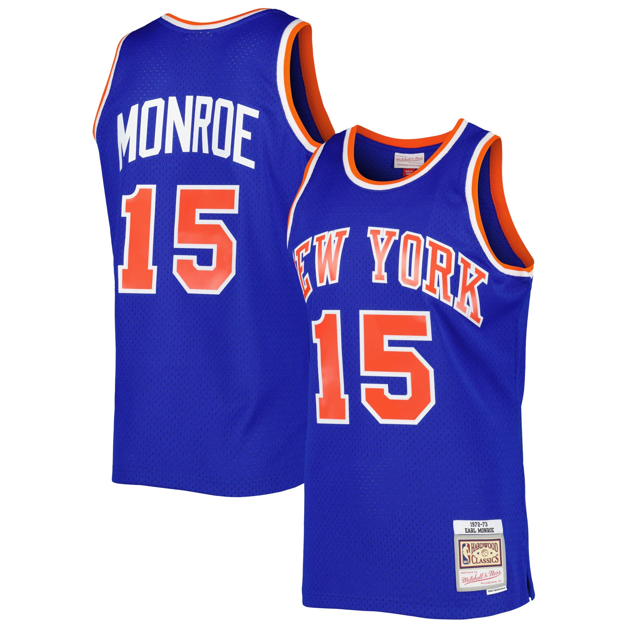 Earl Monroe New York Knicks Mitchell &amp; Ness 1972/73 Hardwood Classics Swingman Jersey - Blue