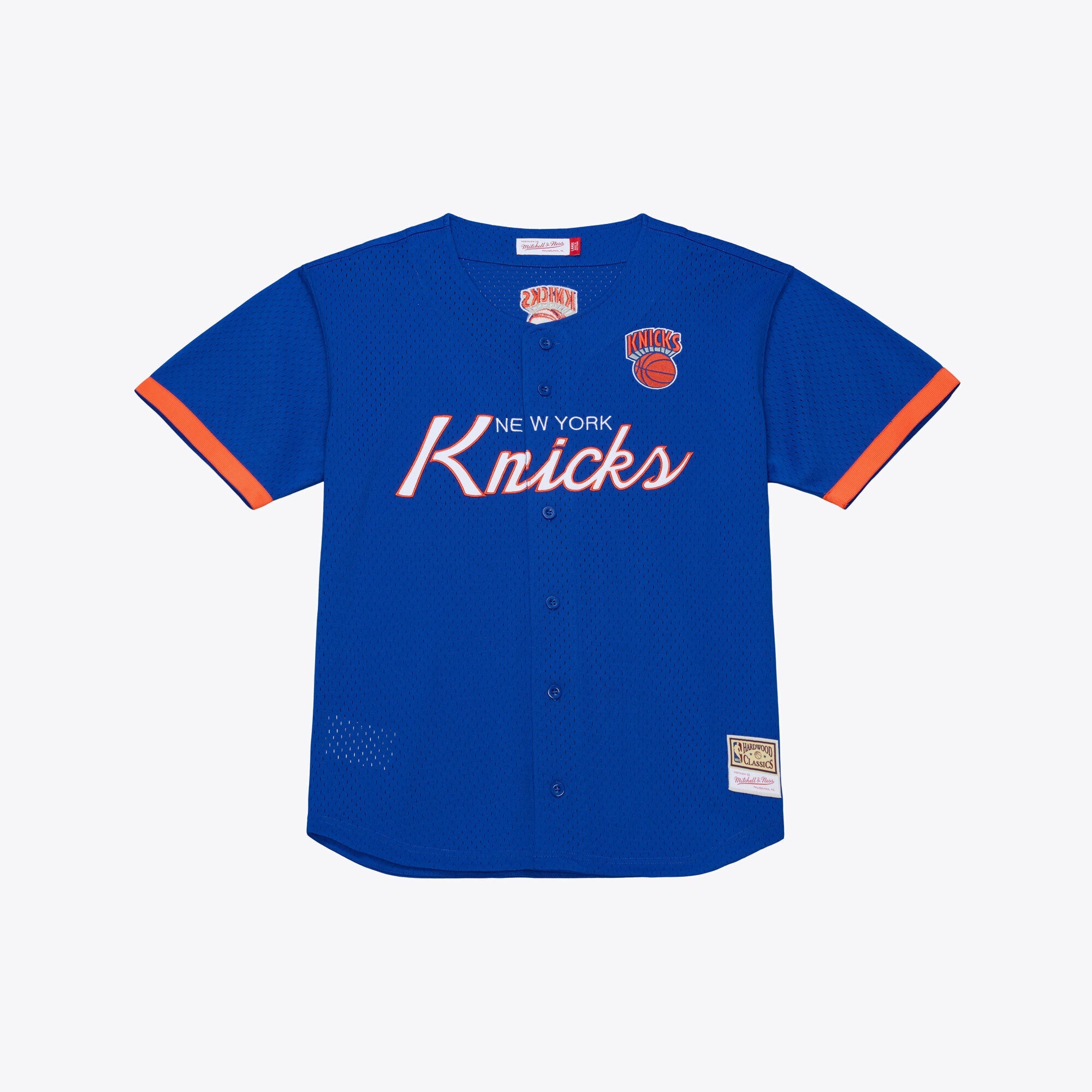 New York Knicks Mitchell &amp; Ness Head Coach Mesh Full-Button Fashion Jersey - Blue