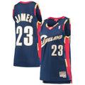 LeBron James Cleveland Cavaliers Mitchell &amp; Ness Women's Hardwood Classics Swingman Jersey - Navy