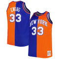 Patrick Ewing New York Knicks Mitchell &amp; Ness Big &amp; Tall Hardwood Classics 1991/92 Split Swingman Jersey - Blue/Orange