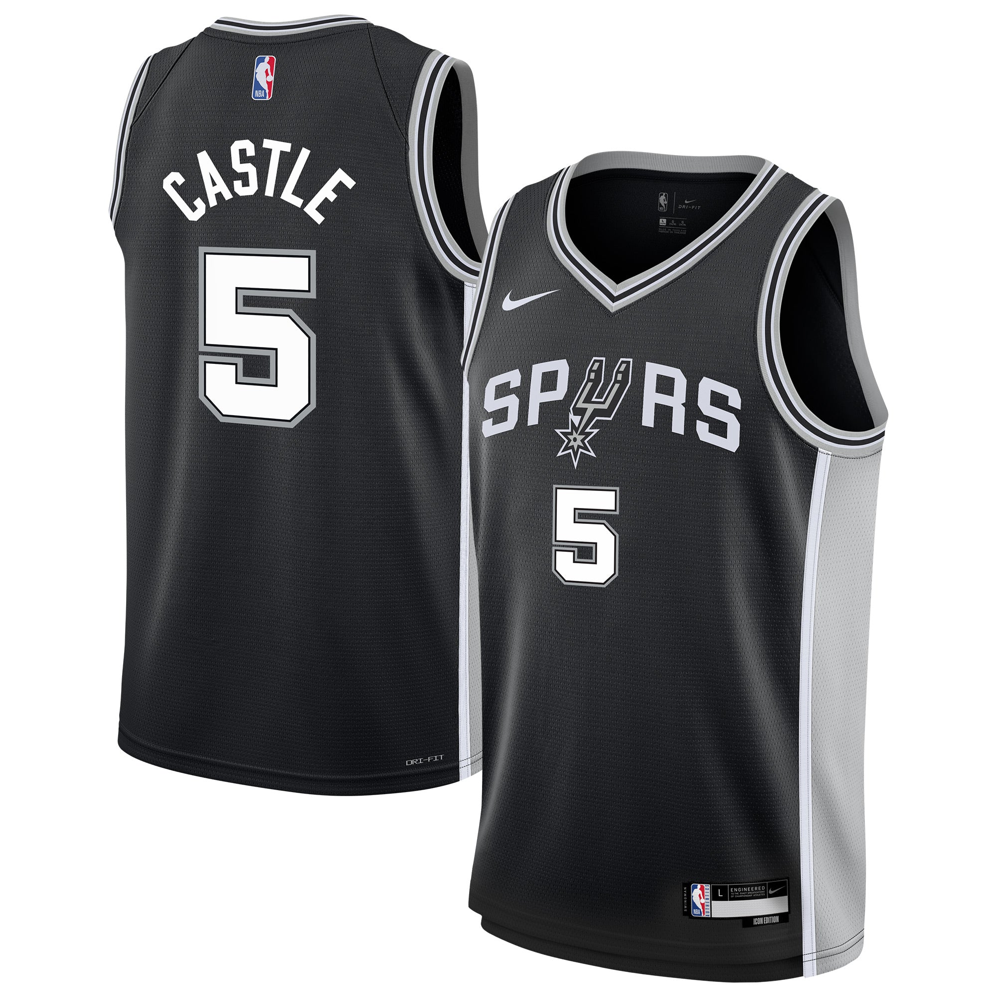 Stephon Castle San Antonio Spurs Nike Youth Swingman Jersey - Icon Edition - Black