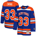 Patrick Ewing New York Knicks Mitchell &amp; Ness Youth Maxxed Out 2.0 Fashion Hockey Jersey - Blue