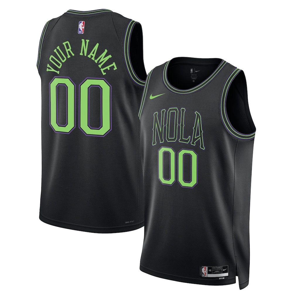 New Orleans Pelicans Nike Unisex 2025/26 City Edition Swingman Custom Jersey - Black
