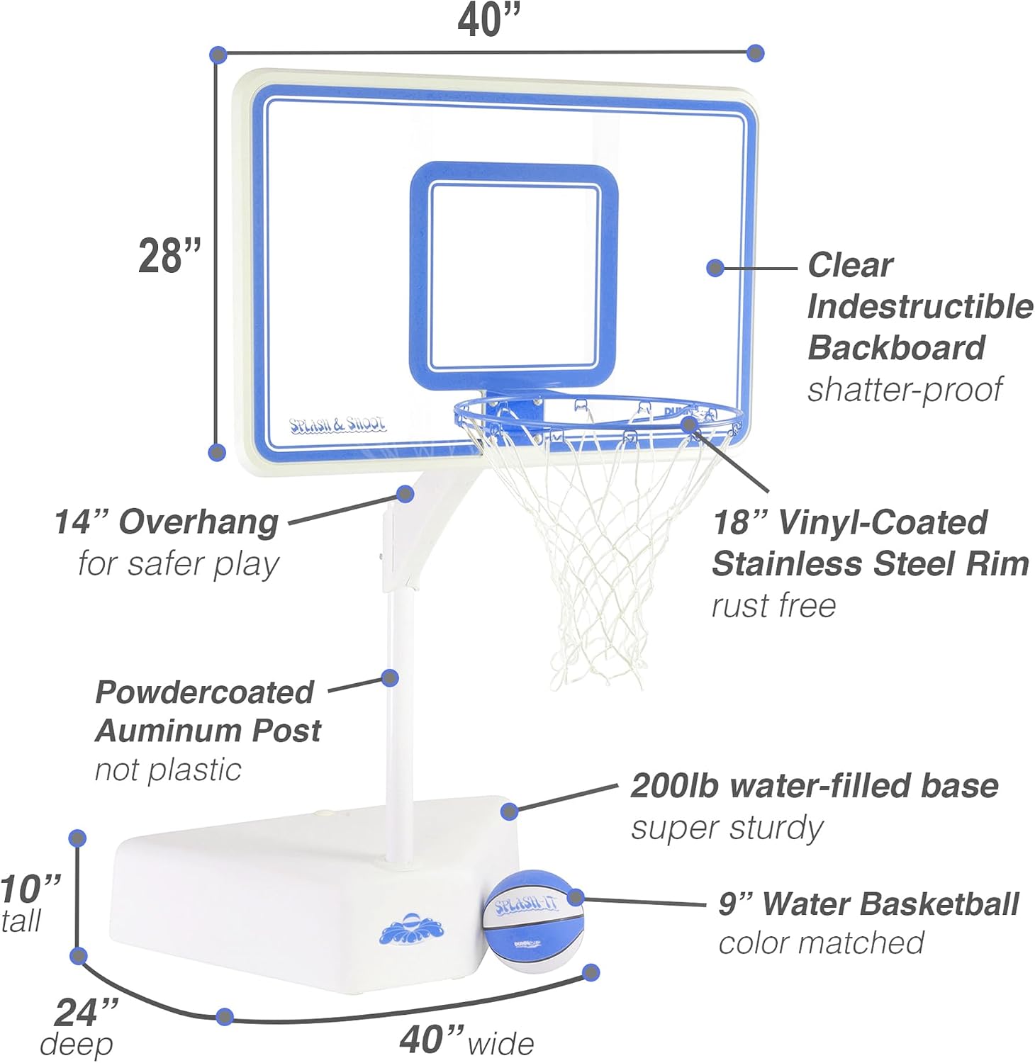Dunn-Rite Splash & Shoot Pool Basketball Hoop