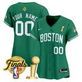 Boston Celtics 2024 Final & Champions Patch Baseball Custom Jersey - All Stitched - Women, Icon