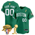 Boston Celtics 2024 Final & Champions Patch Baseball Custom Jersey - All Stitched - Men, Icon