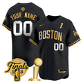 Boston Celtics 2024 Final & Champions Patch Baseball Custom Jersey - All Stitched - Men, Black Gold