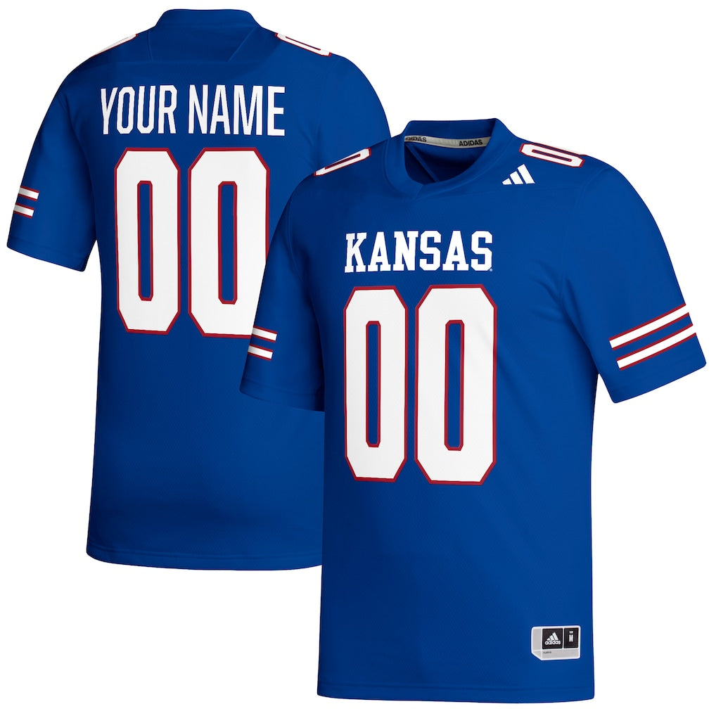 Kansas Jayhawks adidas Custom Football Jersey - Royal