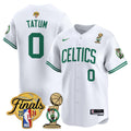 Men's Boston Celtics 2024 Final & Champions Patch Baseball Jersey V2 - All Stitched - Association, Jayson Tatum