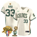 Men's Boston Celtics 2024 Final & Champions Patch Baseball Jersey V2 - All Stitched - 23/24 City, Larry Bird
