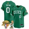 Men's Boston Celtics 2024 Final & Champions Patch Baseball Jersey V2 - All Stitched - Icon, Jayson Tatum