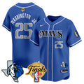 Men's Dallas Mavericks 2024 Finals & Texas Patch Baseball Jersey - All Stitched - Blue, P.J. Washington