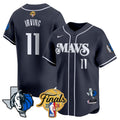 Men's Dallas Mavericks 2024 Finals & Texas Patch Baseball Jersey - All Stitched - Navy, Kyrie Irving