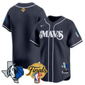 Men's Dallas Mavericks 2024 Finals & Texas Patch Baseball Jersey - All Stitched - Navy, Team
