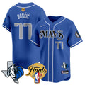 Men's Dallas Mavericks 2024 Finals & Texas Patch Baseball Jersey - All Stitched - Blue, Luka Dončić