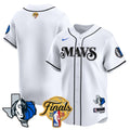 Men's Dallas Mavericks 2024 Finals & Texas Patch Baseball Jersey - All Stitched - White, Team