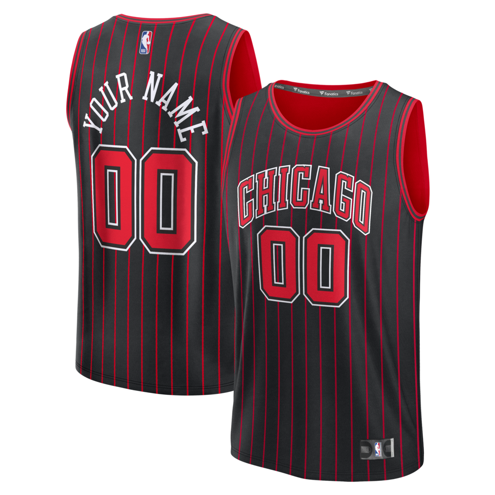 Chicago Bulls Fanatics Fastbreak Custom Jersey - Statement Edition - Black