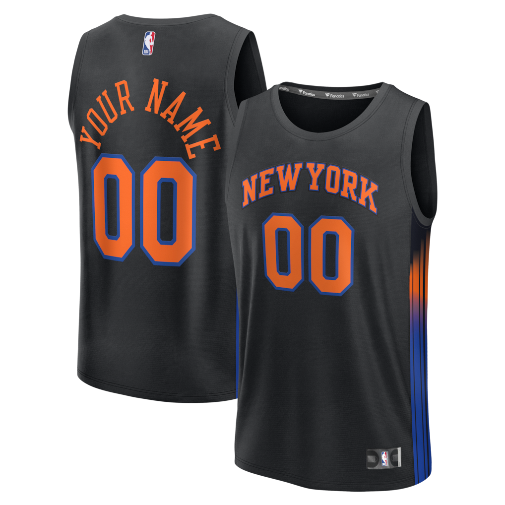 New York Knicks Fanatics Fastbreak Custom Jersey - Statement Edition - Black