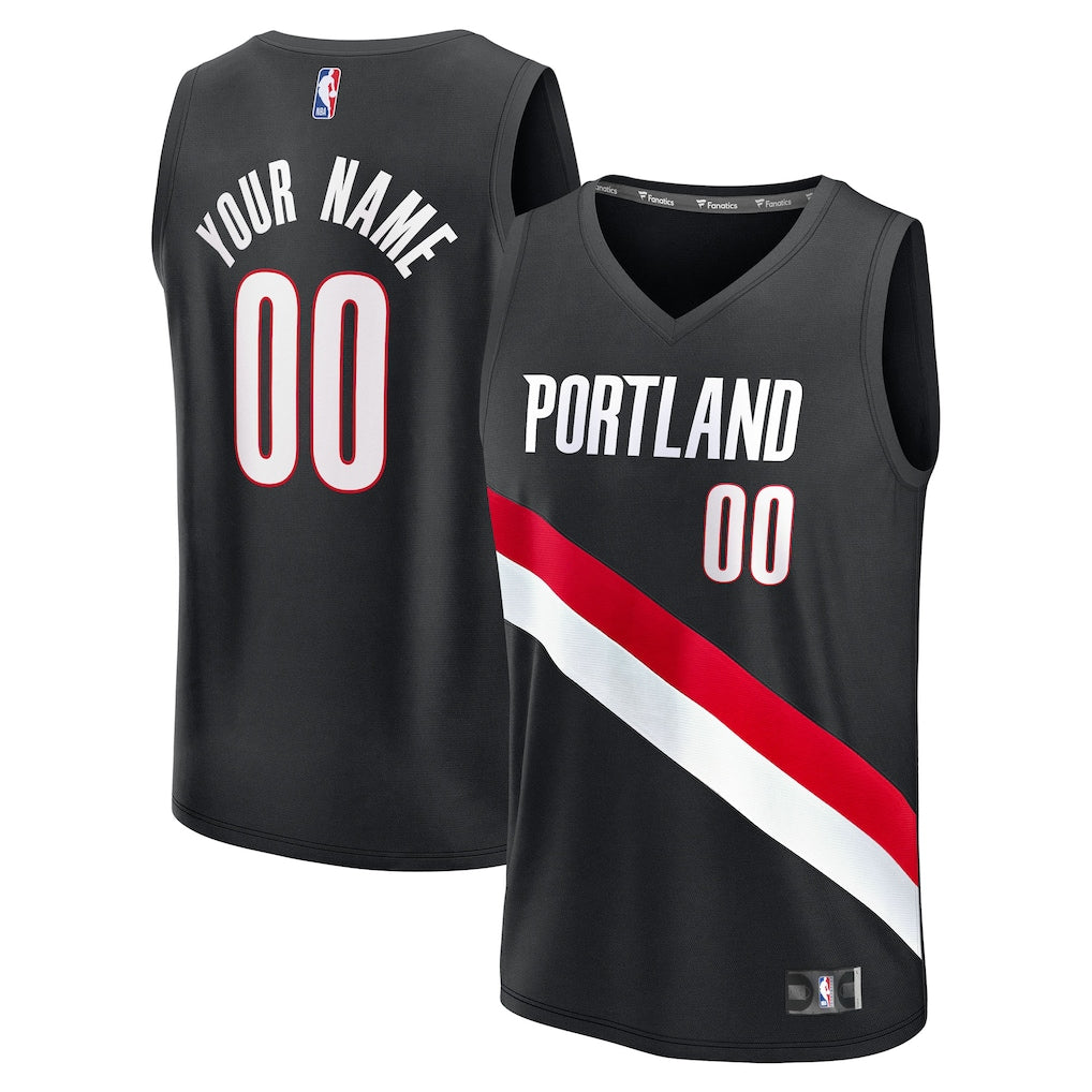 Portland Trail Blazers Fanatics Fast Break Custom Jersey - Icon Edition - Black
