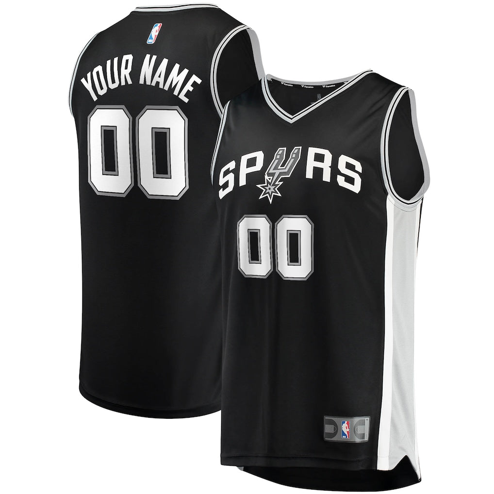 San Antonio Spurs Fanatics Fast Break Custom Jersey Black - Icon Edition