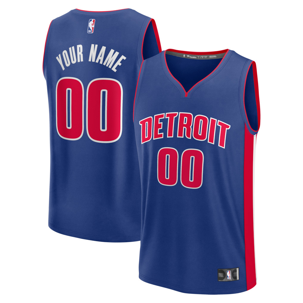 Detroit Pistons Fanatics Fastbreak Custom Jersey - Icon Edition - Blue