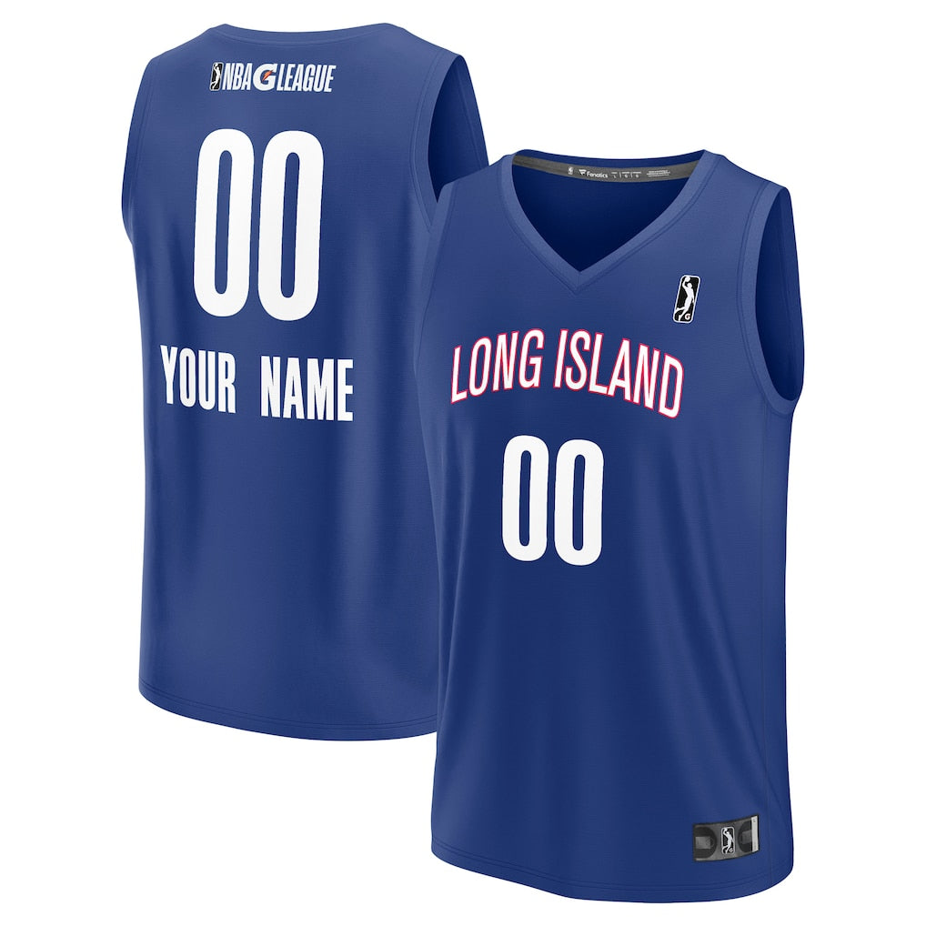 Long Island Nets Fanatics NBA G League Fast Break Home Custom Jersey - Blue