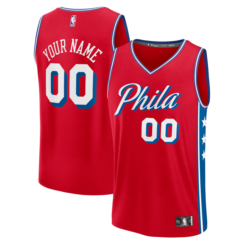 Philadelphia 76ers Fanatics Fastbreak Custom Jersey - Statement Edition - Red