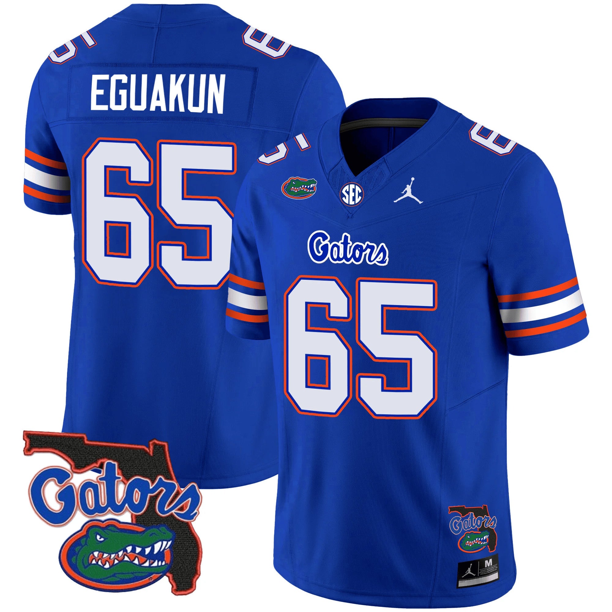Men's Florida Gators 2023 Vapor Limited Jersey - Florida Map - All Stitched - Royal, Kingsley Eguakun