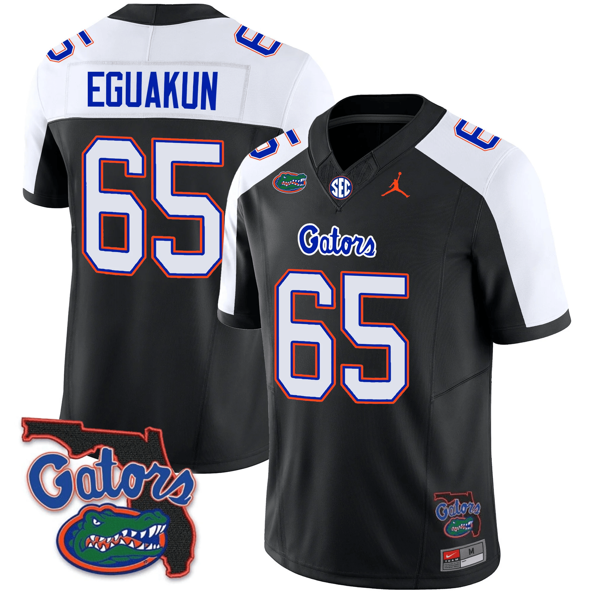 Men's Florida Gators 2023 Vapor Limited Jersey - Florida Map - All Stitched - Alternate, Kingsley Eguakun