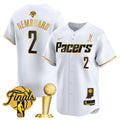 Men's Indiana Pacers 2025 Champions Vapor Baseball Jersey - All Stitched - White Gold, Andrew Nembhard