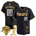Men's Indiana Pacers 2025 Champions Vapor Baseball Jersey - All Stitched - Black Gold, Bennedict Mathurin
