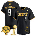 Men's Indiana Pacers 2025 Champions Vapor Baseball Jersey - All Stitched - Black Gold, T.J. McConnell