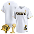 Men's Indiana Pacers 2025 Champions Vapor Baseball Jersey - All Stitched - White Gold, Team