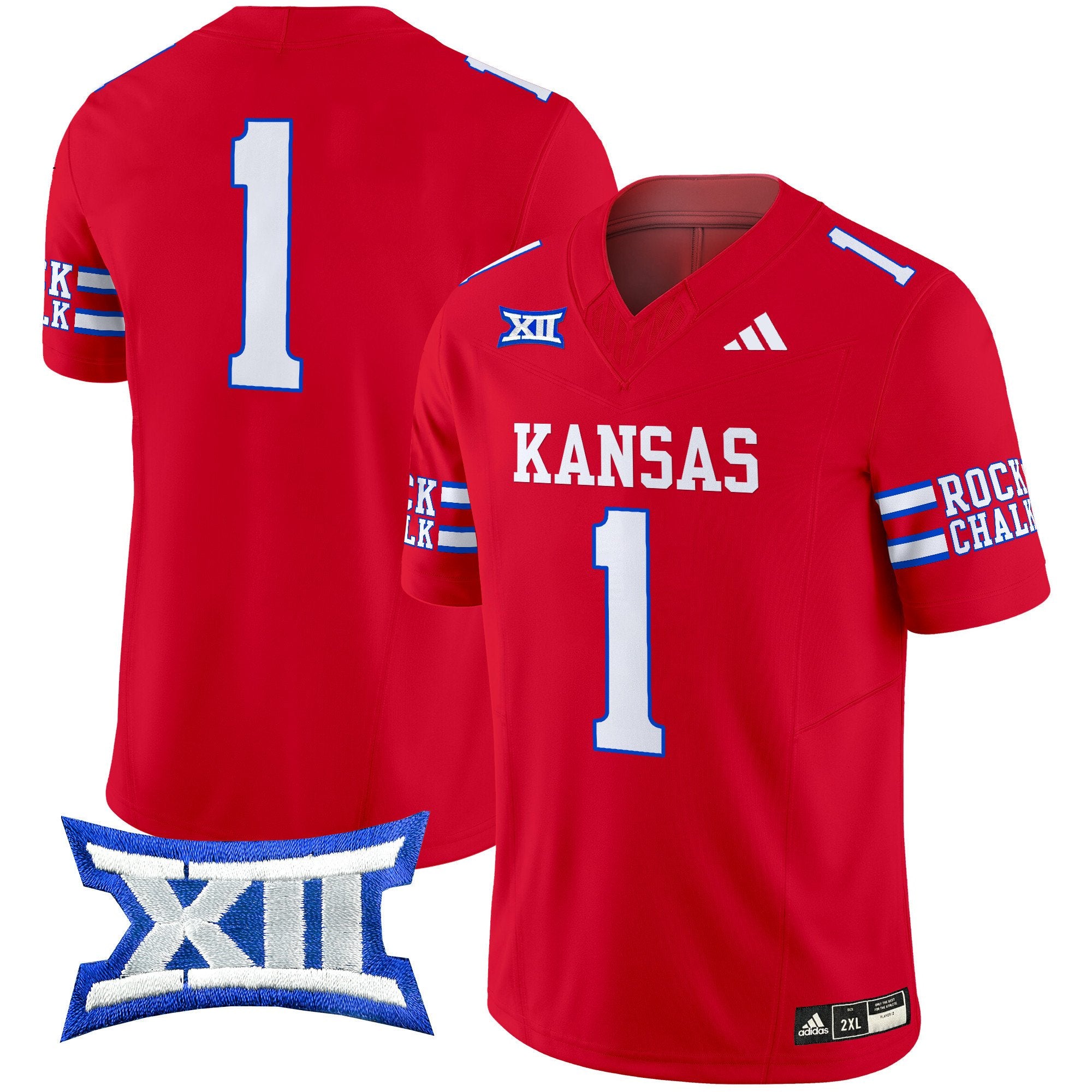 Men's Kansas Jayhawks 2024 Vapor Limited Jersey - All Stitched - Red, #1 Team