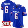 Men's Kansas Jayhawks 2024 Vapor Limited Jersey - All Stitched - Royal, Jalon Daniels