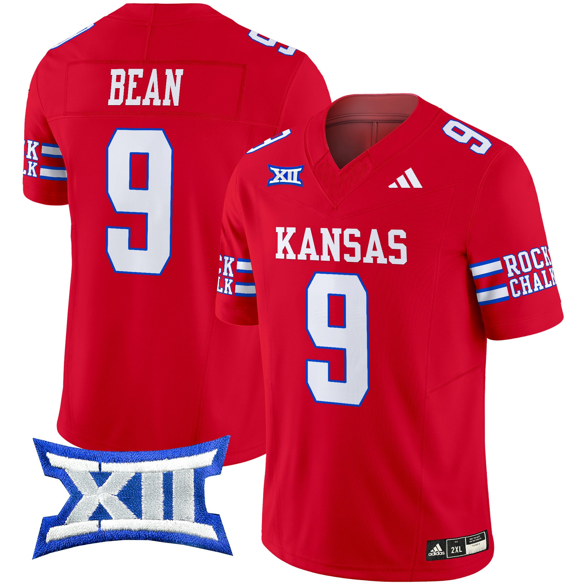 Men's Kansas Jayhawks 2024 Vapor Limited Jersey - All Stitched - Red, Jason Bean