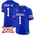 Men's Kansas Jayhawks 2024 Vapor Limited Jersey - All Stitched - Royal, Kenny Logan Jr.