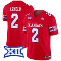 Men's Kansas Jayhawks 2024 Vapor Limited Jersey - All Stitched - Red, Lawrence Arnold