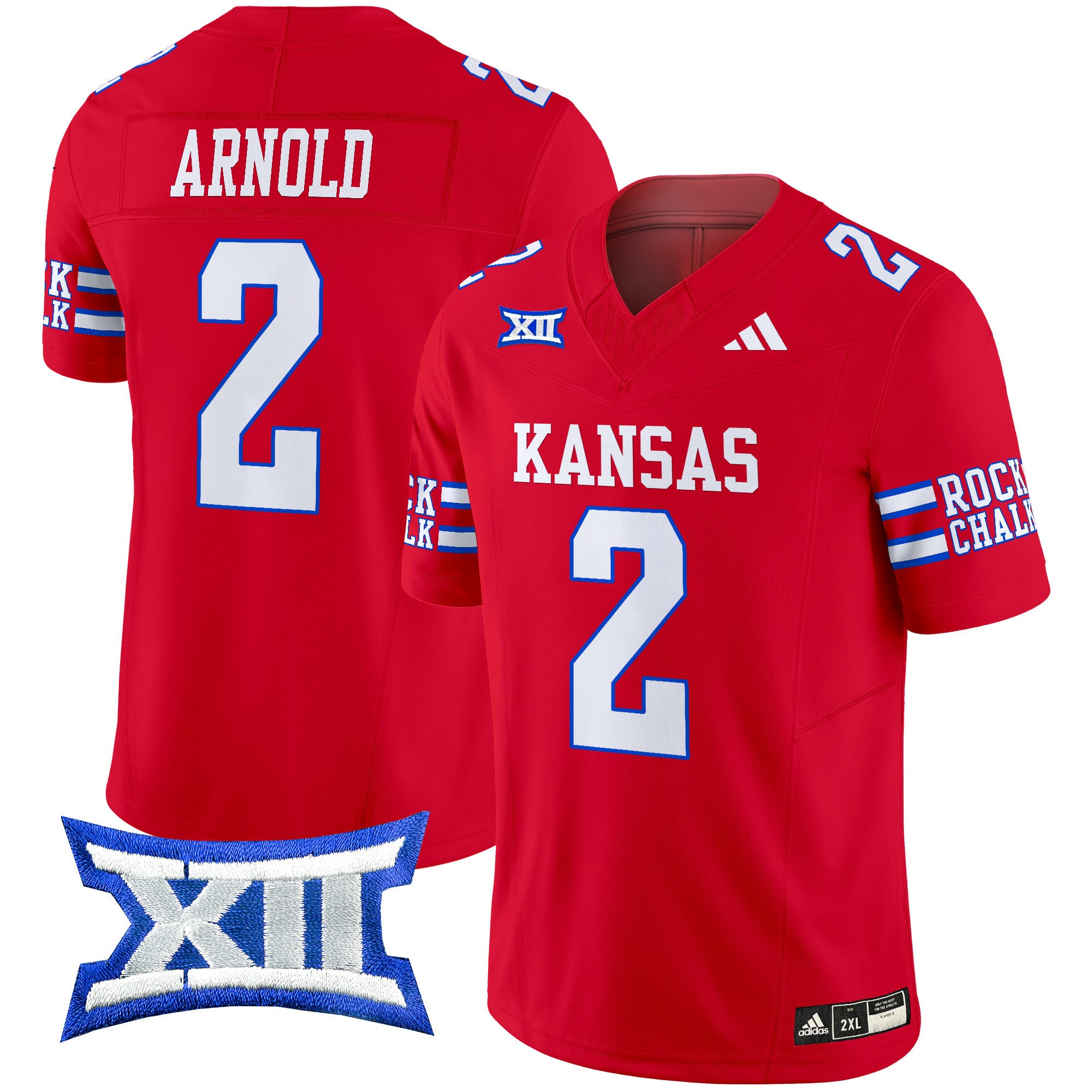 Men's Kansas Jayhawks 2024 Vapor Limited Jersey - All Stitched - Red, Lawrence Arnold