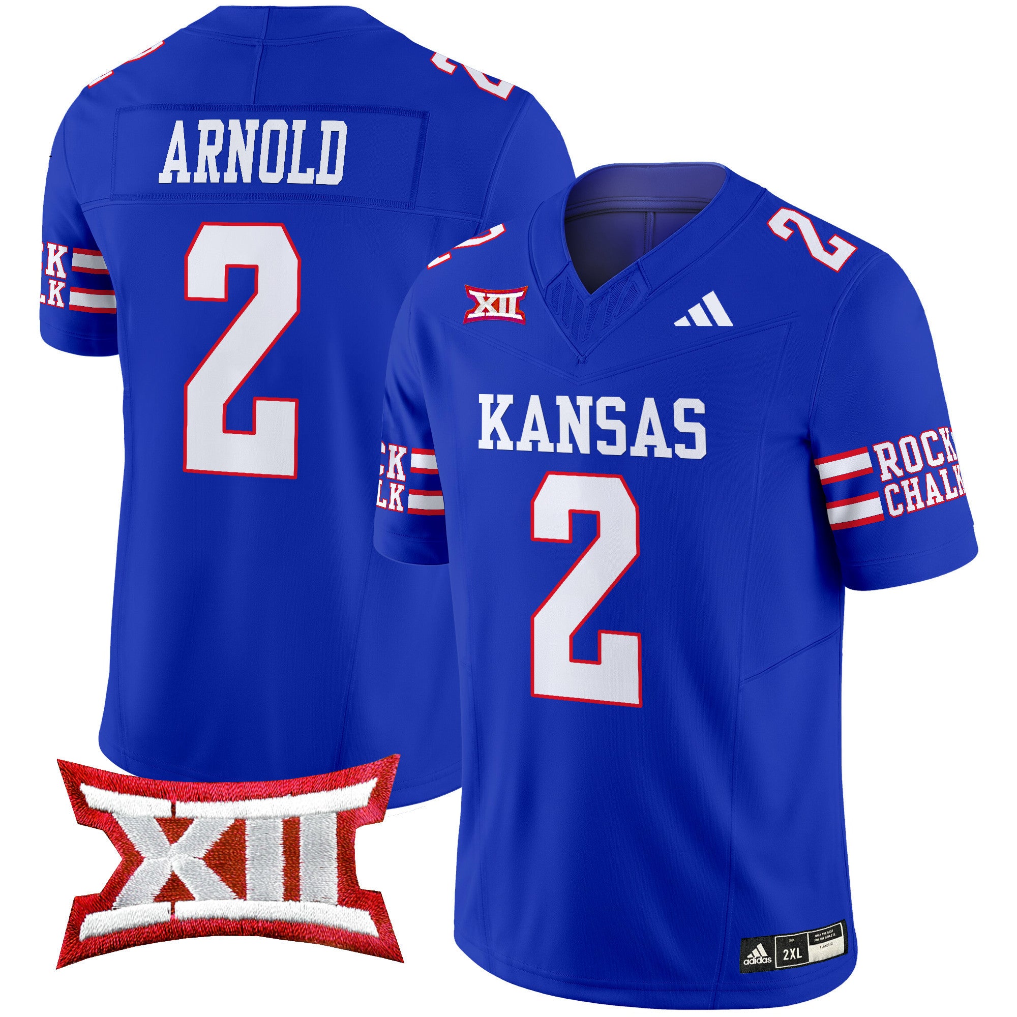Men's Kansas Jayhawks 2024 Vapor Limited Jersey - All Stitched - Royal, Lawrence Arnold