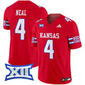 Men's Kansas Jayhawks 2024 Vapor Limited Jersey - All Stitched - Red, Devin Neal