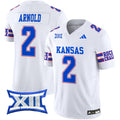 Men's Kansas Jayhawks 2024 Vapor Limited Jersey - All Stitched - White, Lawrence Arnold