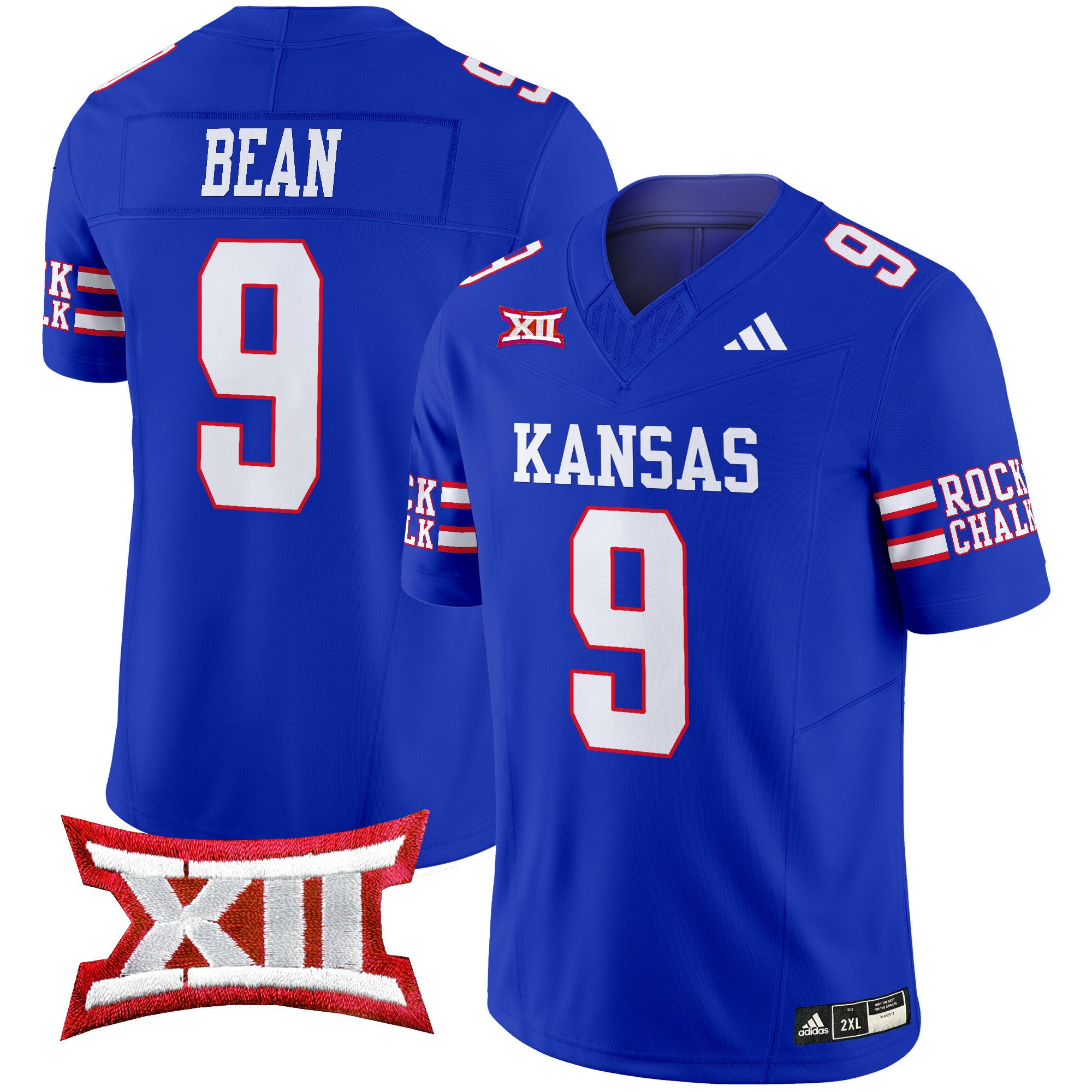 Men's Kansas Jayhawks 2024 Vapor Limited Jersey - All Stitched - Royal, Jason Bean