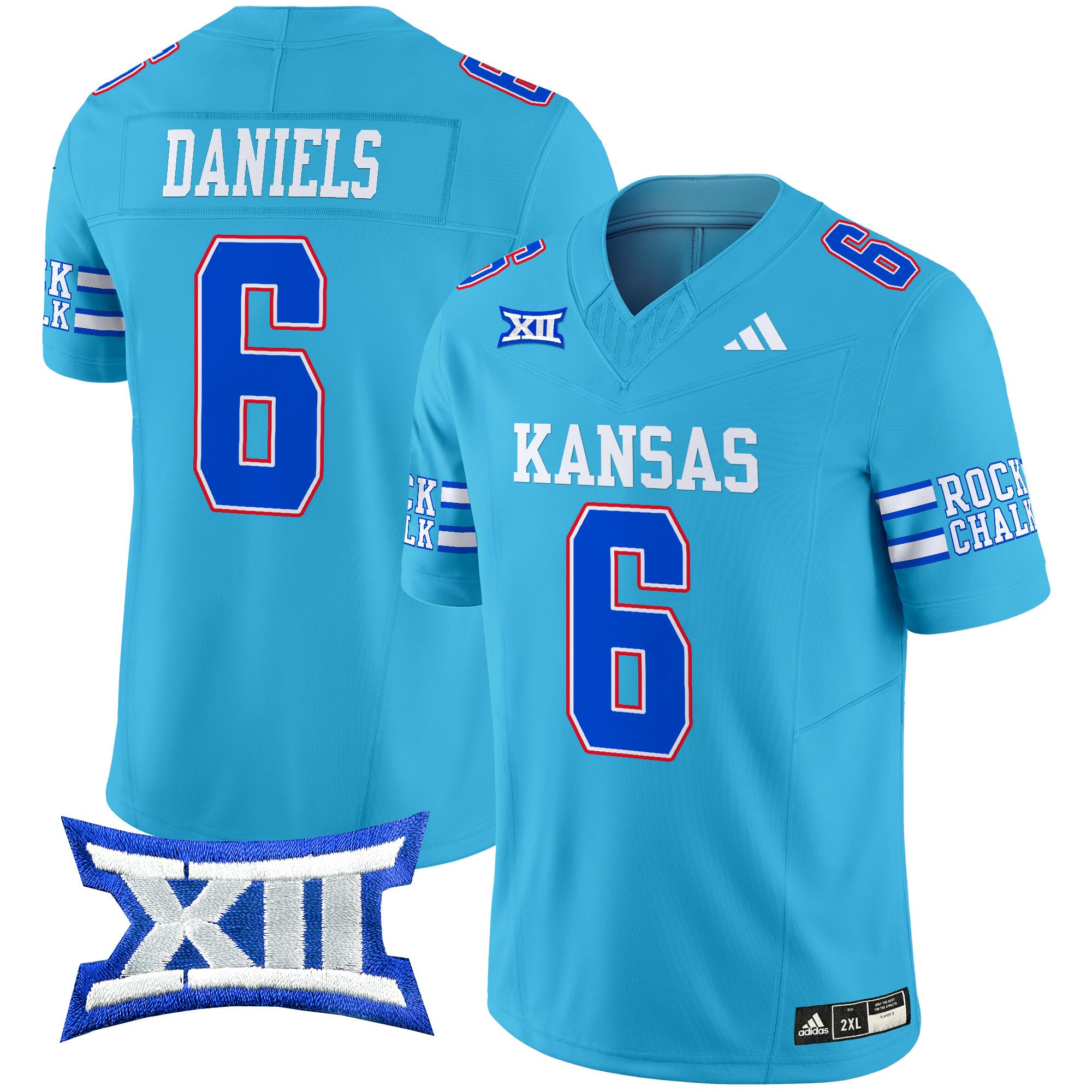Men's Kansas Jayhawks 2024 Vapor Limited Jersey - All Stitched - Old KU, Jalon Daniels